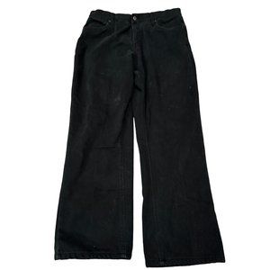 RED‎ HEAD PLAID FLANNEL LINED BLACK 100% COTTON PANTS JEANS MENS 36*32 | E2